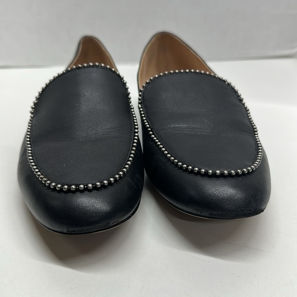 Coach Harper Loafers Leather Metal Beaded Slip On Shoes Black Silver Size 9 - Picture 4 of 11